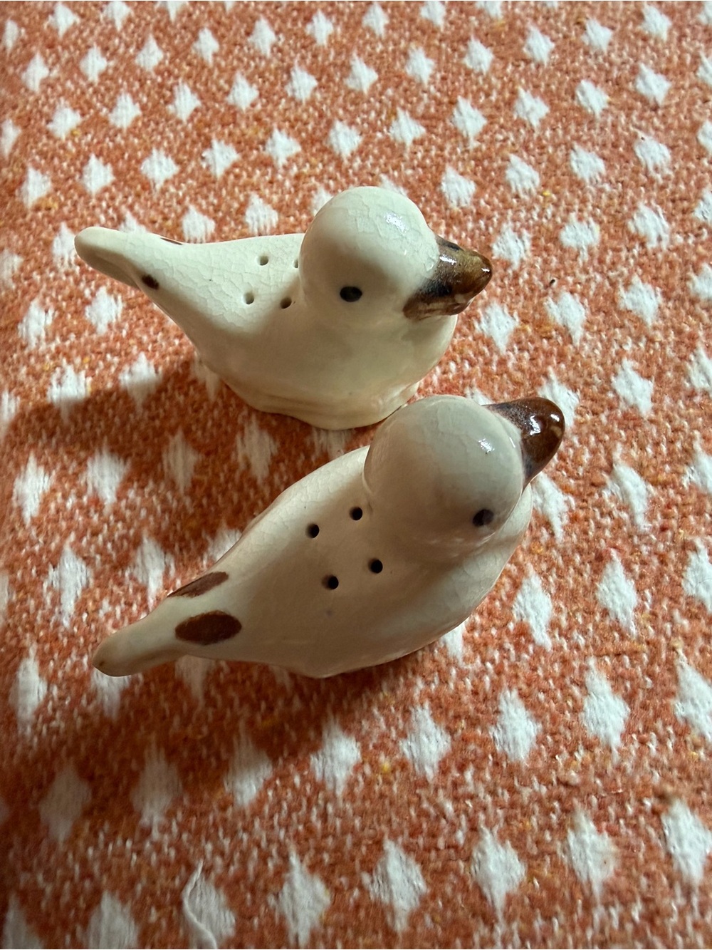 Miniature Vintage Ceramic Duck Salt & Pepper Shakers Cottagecore Trinkets